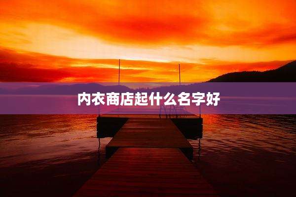 内衣商店起什么名字好