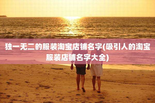 独一无二的服装淘宝店铺名字(吸引人的淘宝服装店铺名字大全)