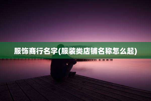 服饰商行名字(服装类店铺名称怎么起)