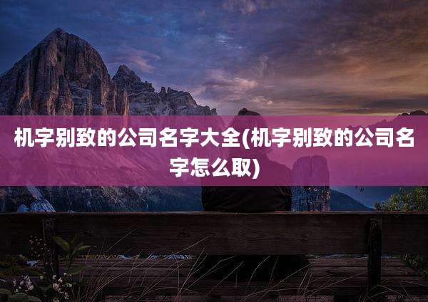 机字别致的公司名字大全(机字别致的公司名字怎么取)