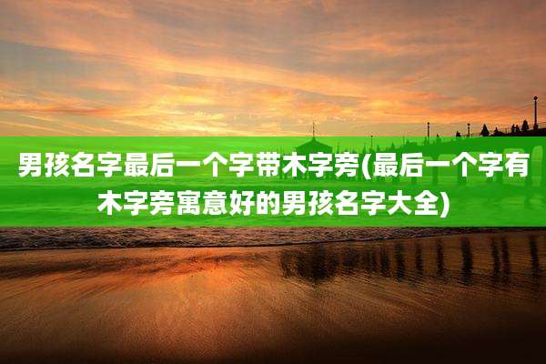 男孩名字最后一个字带木字旁(最后一个字有木字旁寓意好的男孩名字大全)