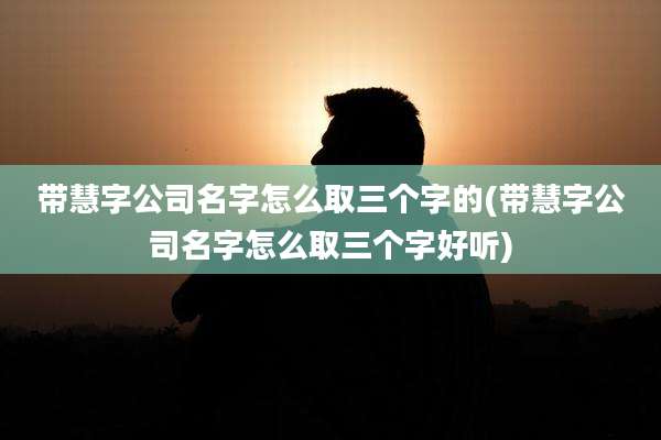 带慧字公司名字怎么取三个字的(带慧字公司名字怎么取三个字好听)