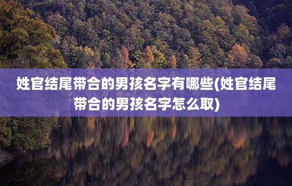 姓官结尾带合的男孩名字有哪些(姓官结尾带合的男孩名字怎么取)