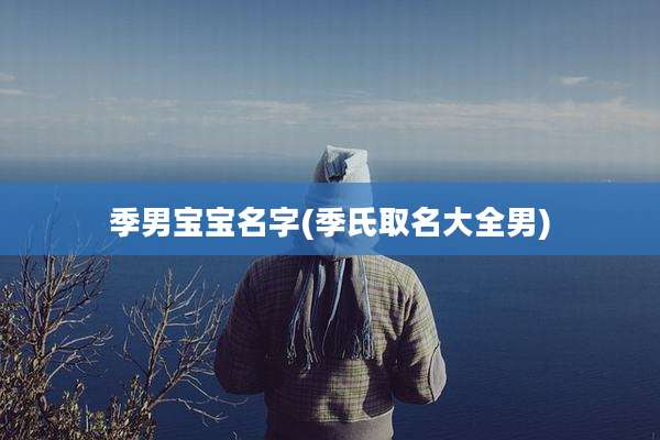 季男宝宝名字(季氏取名大全男)