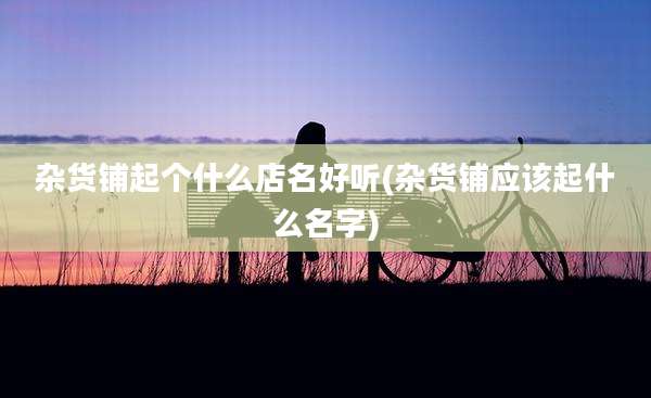 杂货铺起个什么店名好听(杂货铺应该起什么名字)