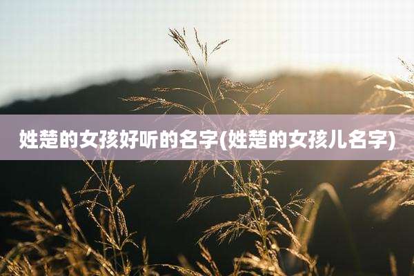 姓楚的女孩好听的名字(姓楚的女孩儿名字)