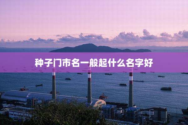 种子门市名一般起什么名字好