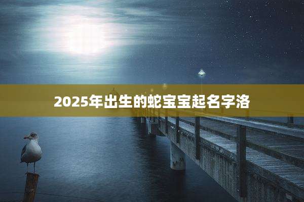 2025年出生的蛇宝宝起名字洛