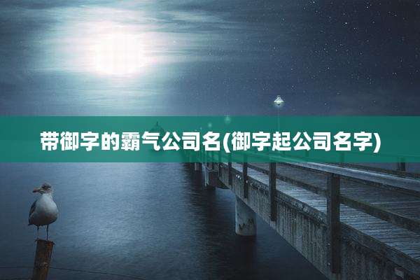 带御字的霸气公司名(御字起公司名字)