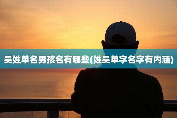 吴姓单名男孩名有哪些(姓吴单字名字有内涵)