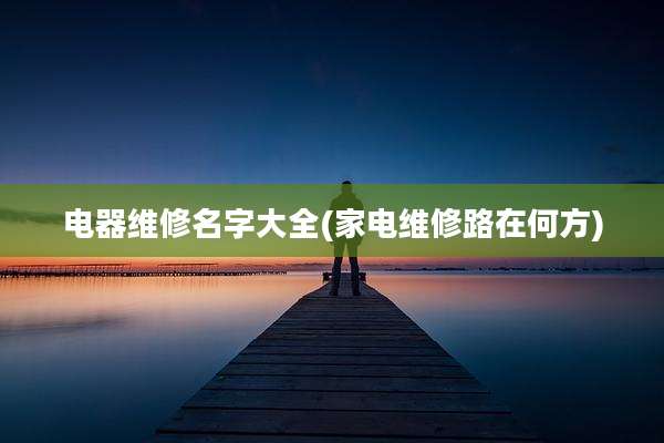 电器维修名字大全(家电维修路在何方)