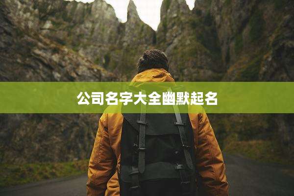 公司名字大全幽默起名