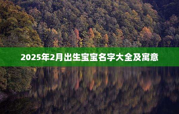 2025年2月出生宝宝名字大全及寓意