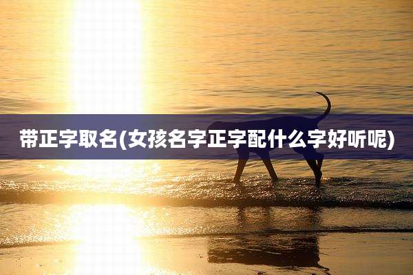 带正字取名(女孩名字正字配什么字好听呢)