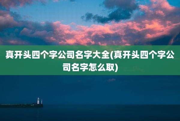 真开头四个字公司名字大全(真开头四个字公司名字怎么取)