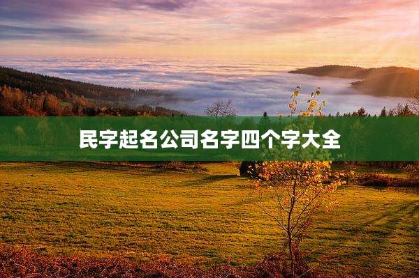 民字起名公司名字四个字大全