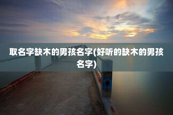 取名字缺木的男孩名字(好听的缺木的男孩名字)