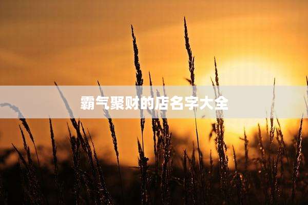 霸气聚财的店名字大全