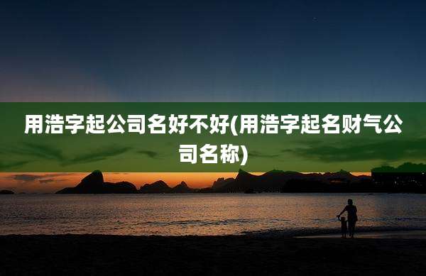 用浩字起公司名好不好(用浩字起名财气公司名称)