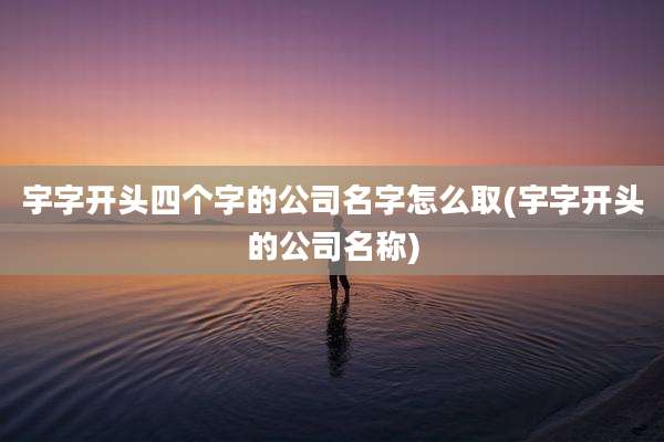 宇字开头四个字的公司名字怎么取(宇字开头的公司名称)
