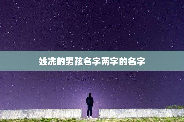 姓冼的男孩名字两字的名字