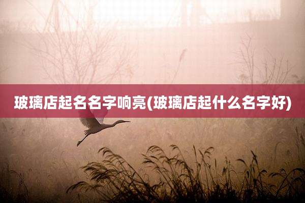 玻璃店起名名字响亮(玻璃店起什么名字好)