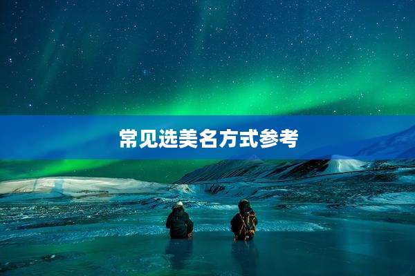 常见选美名方式参考