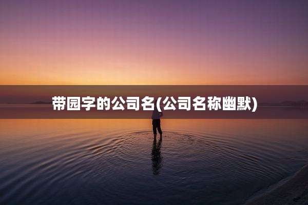 带园字的公司名(公司名称幽默)