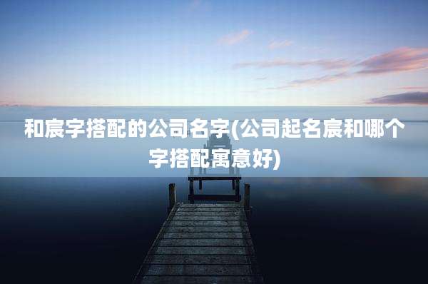 和宸字搭配的公司名字(公司起名宸和哪个字搭配寓意好)