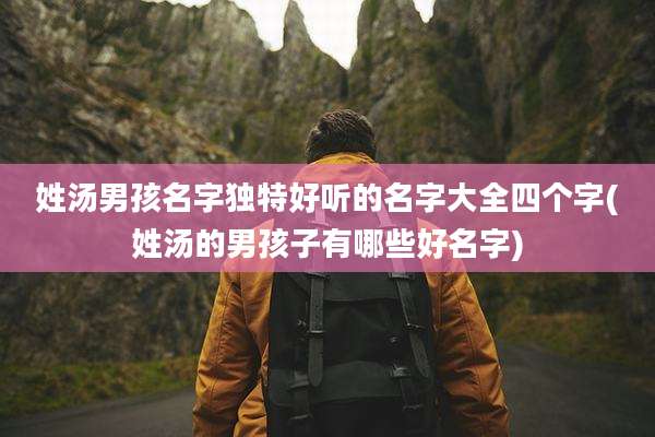 姓汤男孩名字独特好听的名字大全四个字(姓汤的男孩子有哪些好名字)