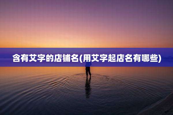 含有艾字的店铺名(用艾字起店名有哪些)