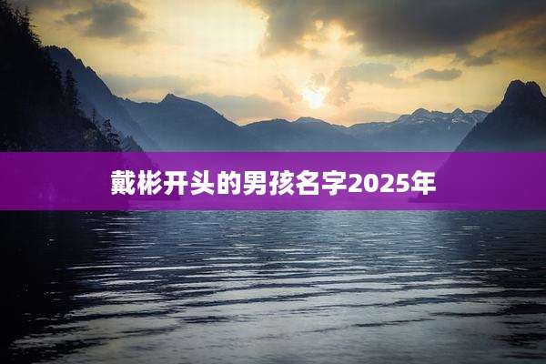 戴彬开头的男孩名字2025年