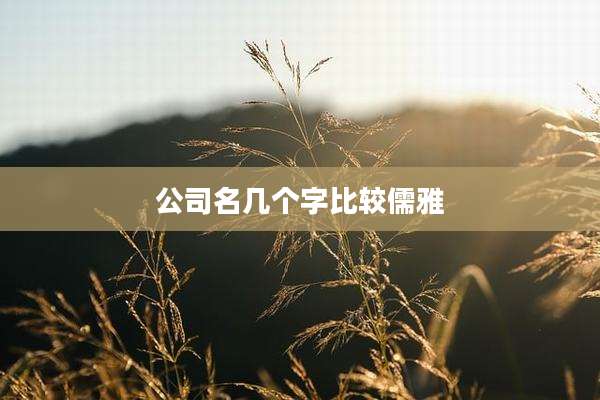公司名几个字比较儒雅