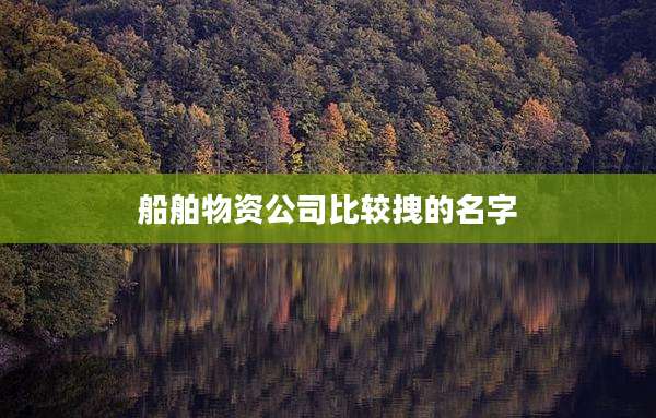 船舶物资公司比较拽的名字