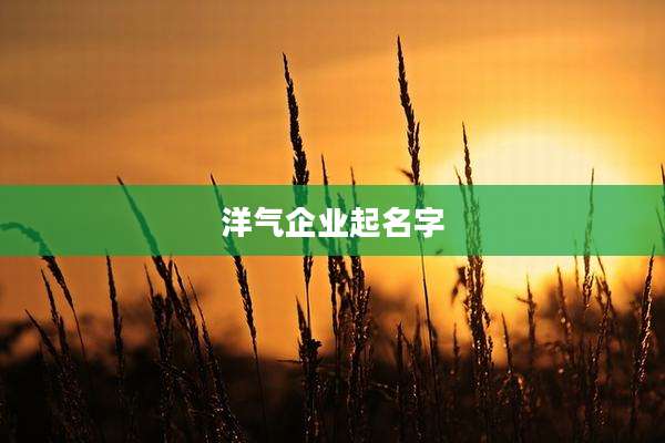 洋气企业起名字