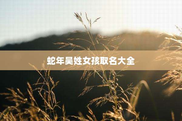 蛇年吴姓女孩取名大全