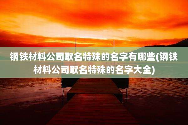 钢铁材料公司取名特殊的名字有哪些(钢铁材料公司取名特殊的名字大全)
