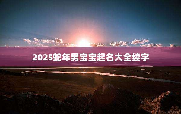 2025蛇年男宝宝起名大全续字