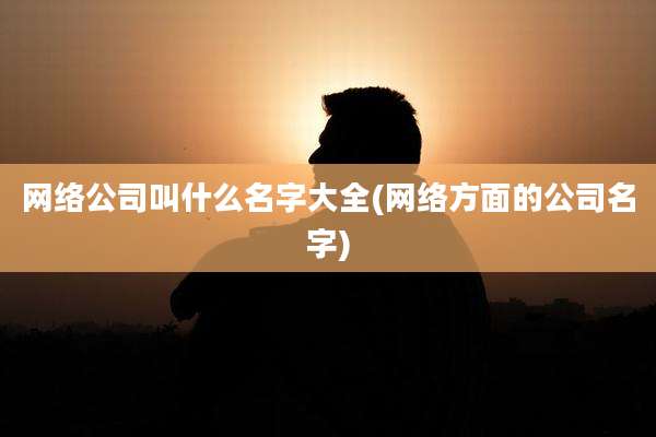 网络公司叫什么名字大全(网络方面的公司名字)