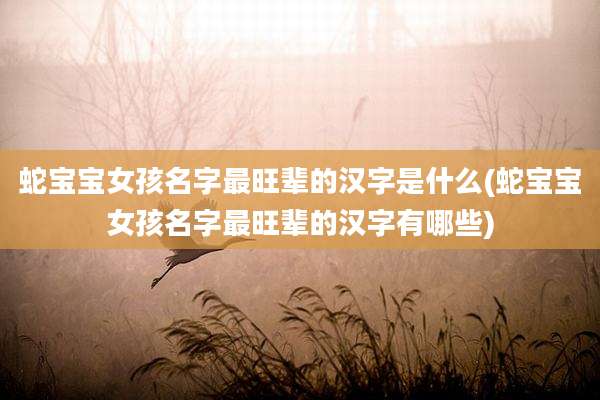 蛇宝宝女孩名字最旺辈的汉字是什么(蛇宝宝女孩名字最旺辈的汉字有哪些)
