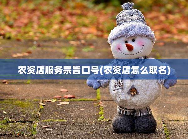 农资店服务宗旨口号(农资店怎么取名)