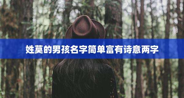 姓莫的男孩名字简单富有诗意两字