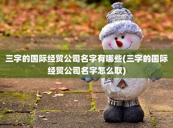 三字的国际经贸公司名字有哪些(三字的国际经贸公司名字怎么取)
