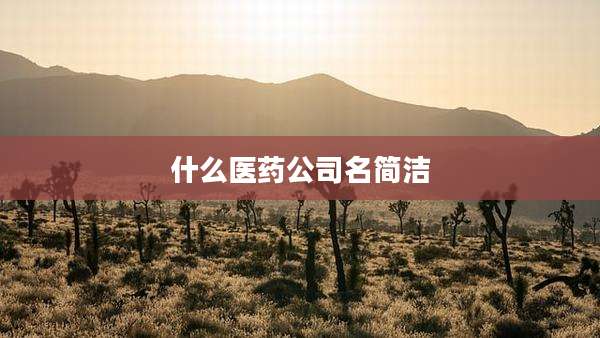 什么医药公司名简洁