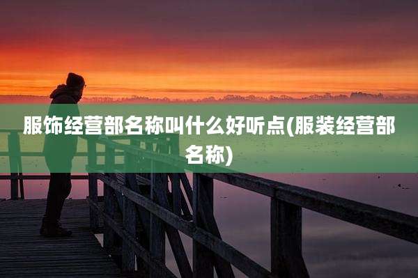 服饰经营部名称叫什么好听点(服装经营部名称)