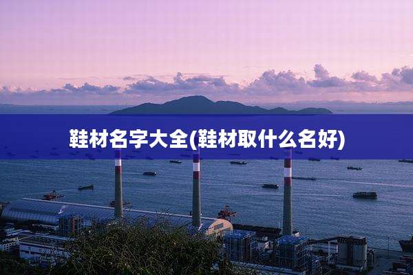 鞋材名字大全(鞋材取什么名好)