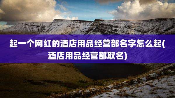 起一个网红的酒店用品经营部名字怎么起(酒店用品经营部取名)