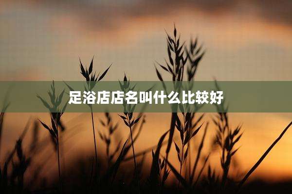 足浴店店名叫什么比较好