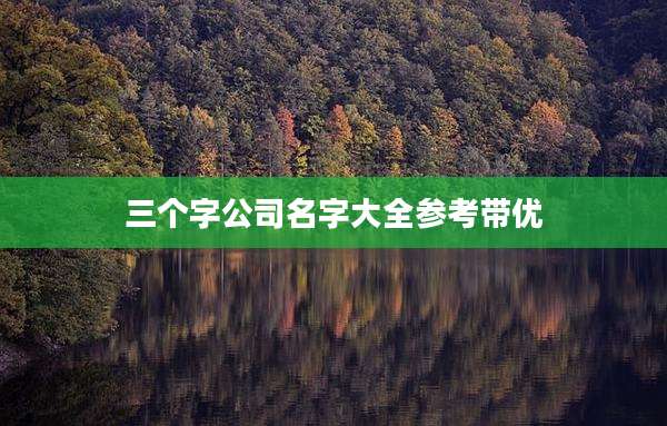 三个字公司名字大全参考带优