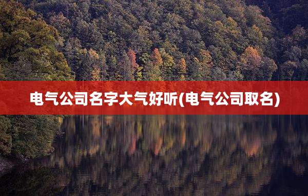 电气公司名字大气好听(电气公司取名)